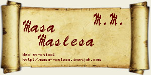 Maša Masleša vizit kartica
